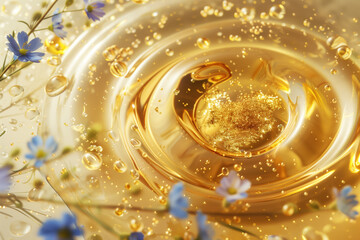 Sparkling Skin Renewal: Magical Gold Flake Potion with Botanical Extracts