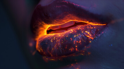 Fototapeta premium Visible Cold Sore: Highlighted & Red, Making User Grimace in Pain