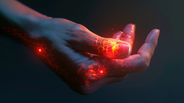 Digital Illustration: Simulating the Aching Pain of Rheumatoid Arthritis in a Hand