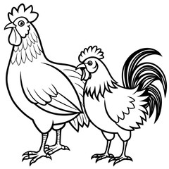 Pet roisie hen Animals vector illustration 