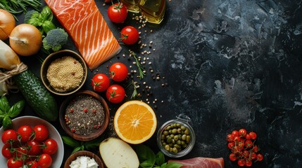 Mediterranean Diet Ingredients Spread
