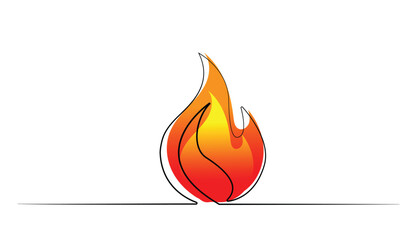 line art drawing of fire.single line drawing of fire icon.single line vector illustration of fire sparks