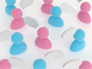 様々な意見立体アイコン　3Dイラストレーション