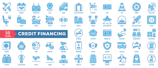 Aviation Technology Icon Collection Set. Easy To Use, Easy To Edit And Simple Line Vector Icons.