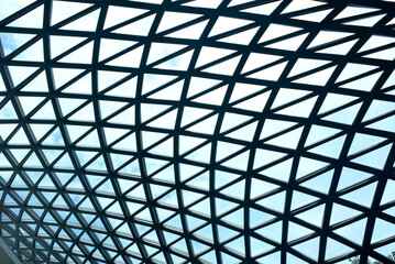 Rayong Thailand June 06 2024 Sky view Dome with windows. The clear glass roof can see through the sky. center of excellence for forest conservation. 