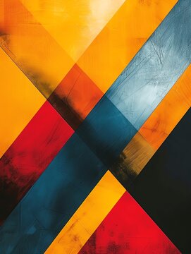 A geometric abstract wallpaper with sharp lines and bright colors, creating a modern and dynamic look