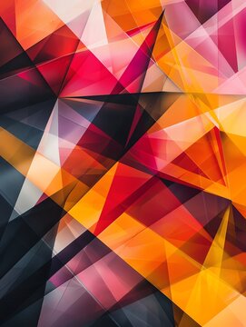 A geometric abstract wallpaper with sharp lines and bright colors, creating a modern and dynamic look