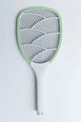 green mosquito swatter isolated on white background