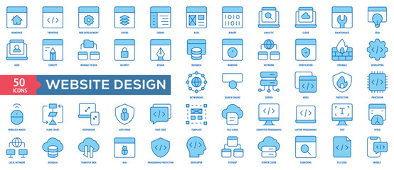 Website Design Icon Collection Set. Easy To Use, Easy To Edit And Simple Line Vector Icons.