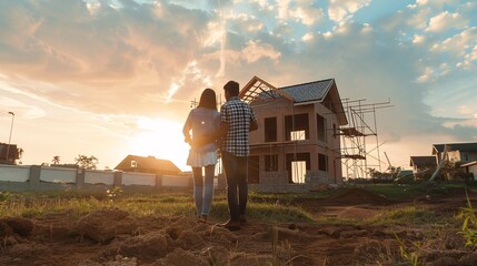 A couple turns their dream of constructing a home into a reality by touring a house being built.