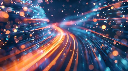 Naklejka premium High speed optical cable, fast data broadband transfer, fiber connection abstract tech background