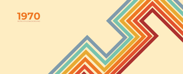 retro vintage 70s style stripes background poster lines. shapes vector design graphic 1970s retro background. abstract stylish 70s era line frame illustration. banner, cover, poster, backdrop
