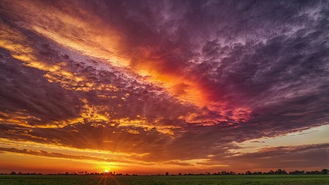 Warm Sunset Gradient: Grainy Texture 