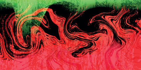 Black and red swirl painting with white spots.eps10