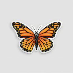 Fototapeta premium Cute butterfly on a White Canvas Sticker.