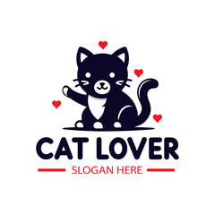 Cat logo and t-shirt design, any brand design, vector illustration file.