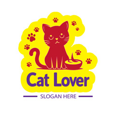 Cat logo and t-shirt design, any brand design, vector illustration file.