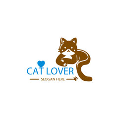 Cat logo and t-shirt design, any brand design, vector illustration file.