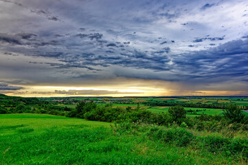 Beautiful landscapes of Bavaria during a thunderstorm.