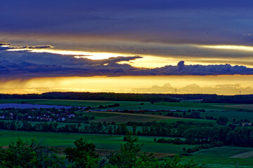 Beautiful landscapes of Bavaria during a thunderstorm.