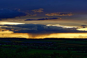 Beautiful landscapes of Bavaria during a thunderstorm.