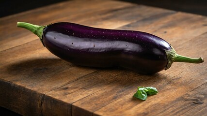 eggplant aubergine vegetable in wooden table