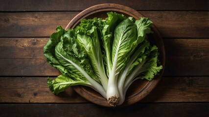 escarole vegetable in wooden table