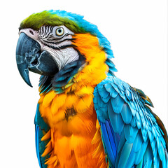 Naklejka premium Cute parrot on a White Canvas Sticker.