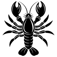 Vector Silhouette of Lobster, Tasty Lobster Illustration for Seafood and Marine Designs