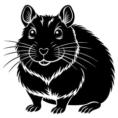 beautiful Hamster  silhouette black color vector illustration