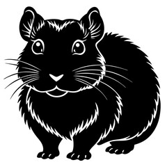 beautiful Hamster  silhouette black color vector illustration