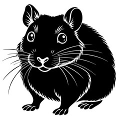 beautiful Hamster  silhouette black color vector illustration