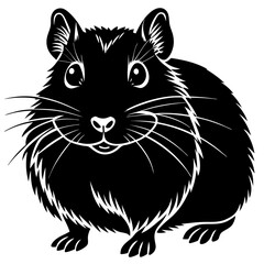 beautiful Hamster  silhouette black color vector illustration