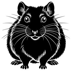 beautiful Hamster  silhouette black color vector illustration