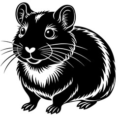 beautiful Hamster  silhouette black color vector illustration