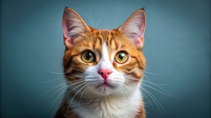 A cute cat with a vibrant red nose and whiskers, cat, red nose, whiskers, feline, fluffy, adorable, pet, animal, domestic, cute, playful, curious, fur, whiskers, bright, unique, cheeky
