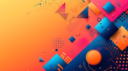 A professional template with vibrant colors and ample copy space for text, featuring modern geometric shapes.