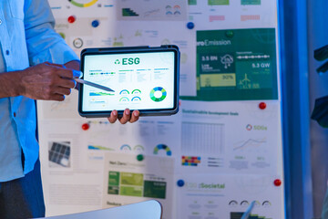 diversity team presentation about ESG (environment,socail,governance)  sustainability business...