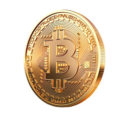 Bitcoin gold coin isolated
