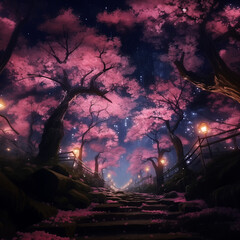 Fototapeta premium forest in night