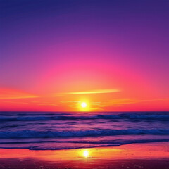Fototapeta premium beautiful sunset scenery illustration background