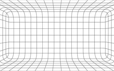 Grid curved square shape background empty in
perspective, vector illustration.