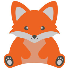 Cute Wildlife Isolated on White Background. Vector Illustration in Flat Style.