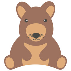 Cute Wildlife Isolated on White Background. Vector Illustration in Flat Style.