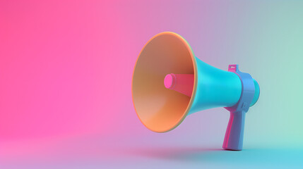 A megaphone with blank space. a symbol of communication or amplification.