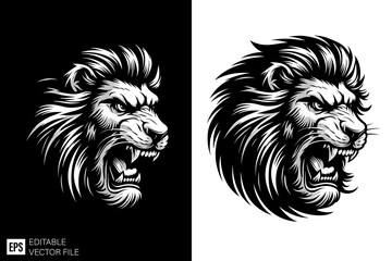 Skeleton tiger head black and white vector design