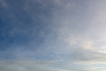 Blue sky white cloud white background. Beautiful sky and clouds in the afternoon.