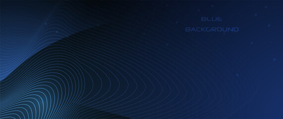 Naklejka premium Vector abstract digital technology. Illustration element with light, line pattern, space, dot, geometric shape on blue color background. Modern graphic design for template. Futuristic, science concept