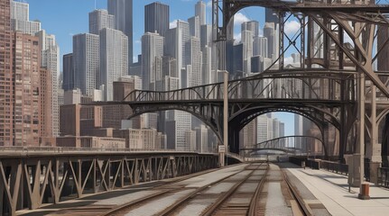 Chicago City Train Bridge.generative.ai