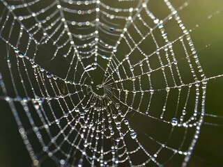 Fototapeta premium spider web with dew drops